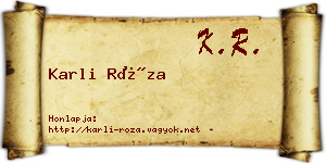 Karli Róza névjegykártya
